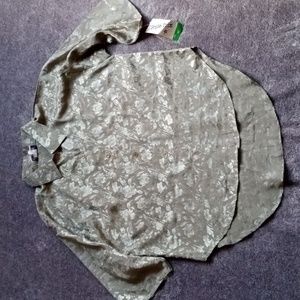 Vintage deadstock NWT gold jacquard blouse size 2X?